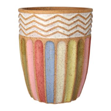 Pflanzkübel BOWY mit Wellenmuster, Keramik, bunt, 19,2cm, Ø15cm Pflanzkübel BOWY mit Wellenmuster, Keramik, bunt, 19,2cm, Ø15cm
