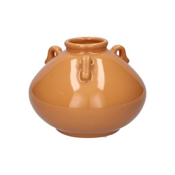 Dekovase OSIRA aus Steingut, mit Henkeln, terracotta, 14,2cm, Ø18cm Dekovase OSIRA aus Steingut, mit Henkeln, terracotta, 14,2cm, Ø18cm