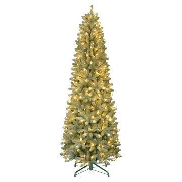 Künstlicher schmaler Weihnachtsbaum ROVANIEMI SPEED, beschneit, LEDs, 195cm, Ø70cm Künstlicher schmaler Weihnachtsbaum ROVANIEMI SPEED, beschneit, LEDs, 195cm, Ø70cm