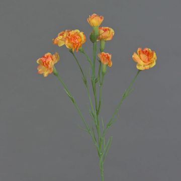 Kunstblumenzweig Nelke PIARA, orange-gelb, 60cm, Ø3-5cm