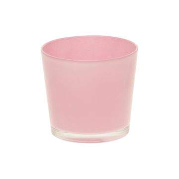 Pflanztopf ALENA, Glas, rosa, 12,5cm, Ø13,3cm
