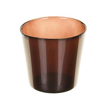 Pflanztopf ALENA SHINY, Glas, braun glänzend, 12,5cm, Ø13,3cm Pflanztopf ALENA SHINY, Glas, braun glänzend, 12,5cm, Ø13,3cm