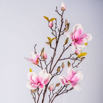 Große Kunstblume Magnolie LILO, pink-weiß, 110cm, Ø5-9cm