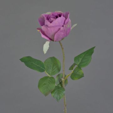 Künstliche Blume Rose POPI, violett-grün, 55cm, Ø7cm