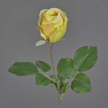 Künstliche Blume Rose POPI, gelb-grün-rosa, 55cm, Ø7cm