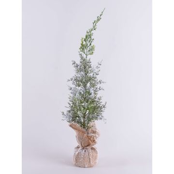 Zeder künstlich ANGARA im Jutesack, beschneit, grün-weiß, 60cm