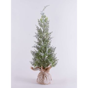 Zeder künstlich ANGARA im Jutesack, beschneit, grün-weiß, 70cm