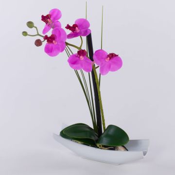 Kunstorchidee Phalaenopsis YANNIE, Schilf, Keramikschale, cerise, 30cm Kunstorchidee Phalaenopsis YANNIE, Schilf, Keramikschale, cerise, 30cm