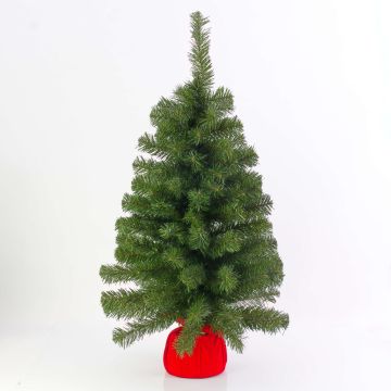 Kunst Tannenbaum WARSCHAU, Jutesack rot, 90cm, Ø50cm