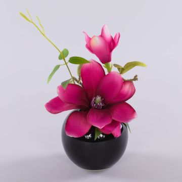Künstliche Magnolie FEMI im schwarzen Keramiktopf, pink, 20cm, Ø17cm Künstliche Magnolie FEMI im schwarzen Keramiktopf, pink, 20cm, Ø17cm