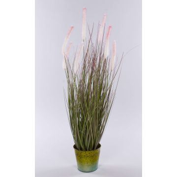 Künstliches Lampenputzergras SVERRE mit Rispen, Zinktopf, rosa-grün, 80cm Künstliches Lampenputzergras SVERRE mit Rispen, Zinktopf, rosa-grün, 80cm