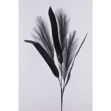 Kunststoffschaum Schilfgras Zweig künstlich ZIGOR mit Glitzer, schwarz, 110cm
