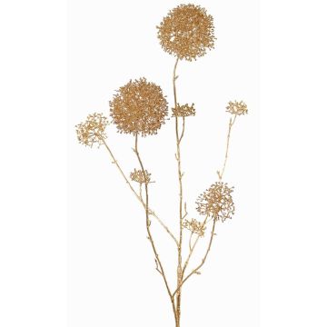 Künstlicher Skimmie Zweig LOBUS, gold, 90cm, Ø4-8,5cm