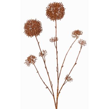 Künstlicher Skimmie Zweig LOBUS, kupfer, 90cm, Ø4-8,5cm