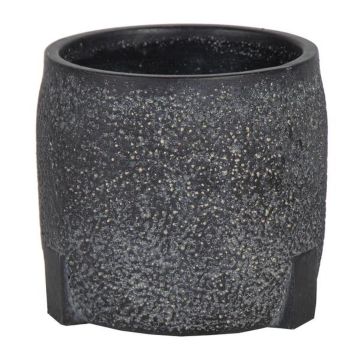 Pflanztopf EVROS mit Muster, schwarz, 15cm, Ø17cm