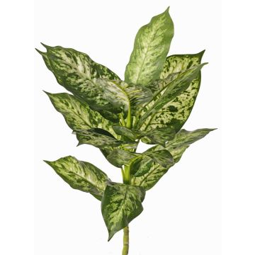 Künstliche Dieffenbachia VISP, schwer brennbar, Steckstab, grün-weiß, 40cm