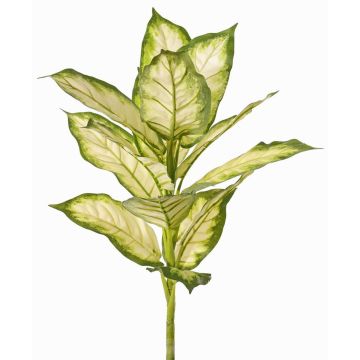 Künstliche Dieffenbachia VISP, schwer brennbar, Steckstab, grün-creme, 40cm