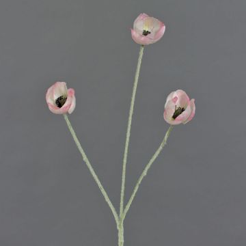 Künstlicher Zweig Mohnblume KINKA, rosa-creme, 50cm, Ø5cm