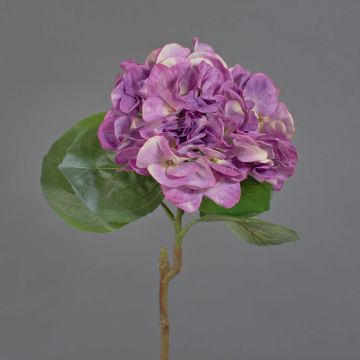 Hortensien Kunstblume CHIDORI, violett-creme, 60cm, Ø18cm