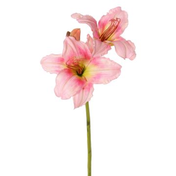 Kunstblume Taglilie NEULIDA mit Blüten, rosa-gelb, 65cm, Ø11cm