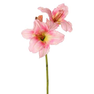 Kunstblume Taglilie NEULIDA mit Blüten, rosa-gelb, 65cm, Ø11cm