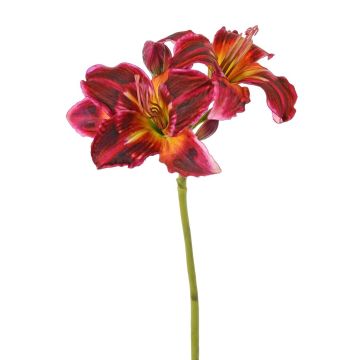 Kunstblume Taglilie NEULIDA mit Blüten, burgunderrot-orange, 65cm, Ø11cm