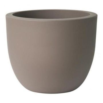 Runder Pflanztopf ETRION aus Kunststoff, taupe, 52cm, Ø64cm