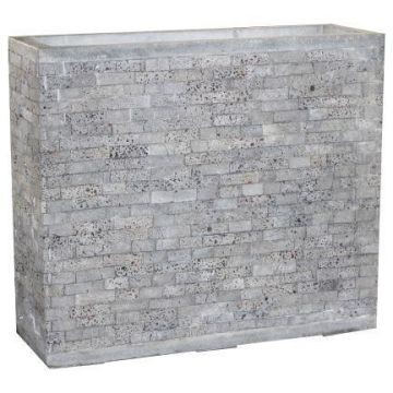 Rechteckiger Pflanzkasten NALIKO aus Kunststoff, 3 Stück, Ziegeloptik, outdoor, grau, 92x33x81cm Rechteckiger Pflanzkasten NALIKO aus Kunststoff, 3 Stück, Ziegeloptik, outdoor, grau, 92x33x81cm