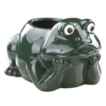 Blumentopf Frosch BYKAN, Keramik, dunkelgrün, 31x22x19cm