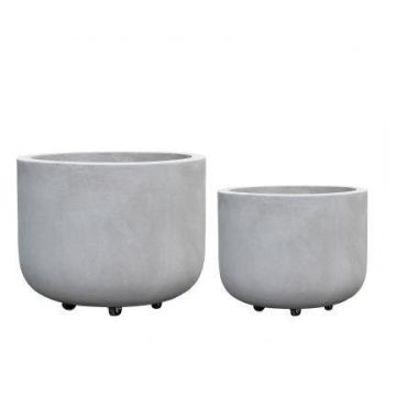 Zement Pflanztopf GRANOR, 2 Stück, Steinoptik, Rollen, outdoor, grau, 42x53cm, 51x65cm Zement Pflanztopf GRANOR, 2 Stück, Steinoptik, Rollen, outdoor, grau, 42x53cm, 51x65cm