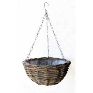 Rattan Pflanzkorb Hängeampel RAZA, braun, 12/50cm, Ø40cm