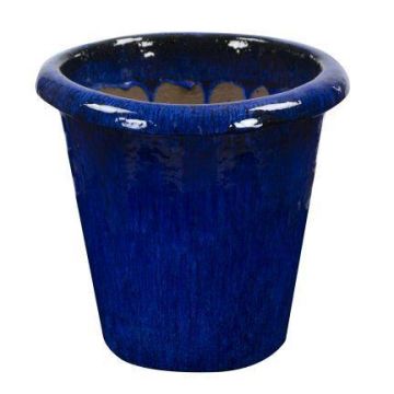 Blumentopf ELVORN aus Terrakotta, glasiert, Farbverlauf, blau, 44cm, Ø47cm Blumentopf ELVORN aus Terrakotta, glasiert, Farbverlauf, blau, 44cm, Ø47cm