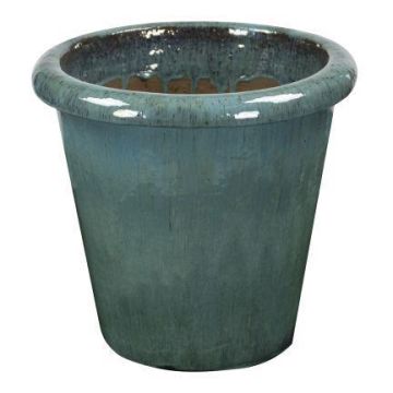 Blumentopf ELVORN aus Terrakotta, glasiert, Farbverlauf, hellblau, 44cm, Ø47cm Blumentopf ELVORN aus Terrakotta, glasiert, Farbverlauf, hellblau, 44cm, Ø47cm