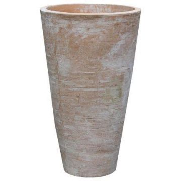 Terrakotta Blumenvase JORVENA, 3 Stück, handmade, patiniert, outdoor, braun, 41x23cm, 61x33cm, 75x44cm Terrakotta Blumenvase JORVENA, 3 Stück, handmade, patiniert, outdoor, braun, 41x23cm, 61x33cm, 75x44cm
