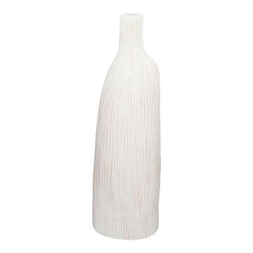 Flaschenvase PHILLIPA aus Terrakotta, mit Maserung, weiß, 20x13x63,4cm Flaschenvase PHILLIPA aus Terrakotta, mit Maserung, weiß, 20x13x63,4cm