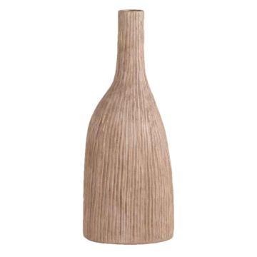Flaschenvase PHILLIPA aus Terrakotta, mit Maserung, taupe, 20x14,2x51cm Flaschenvase PHILLIPA aus Terrakotta, mit Maserung, taupe, 20x14,2x51cm