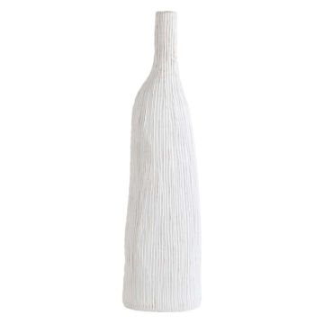 Flaschenvase PHILLIPA aus Terrakotta, mit Maserung, weiß, 21,3x14x78,5cm Flaschenvase PHILLIPA aus Terrakotta, mit Maserung, weiß, 21,3x14x78,5cm