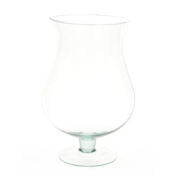 Blumenvase VIKTORIN aus Eco Glas, mit Fuß, klar, 32cm, Ø22cm