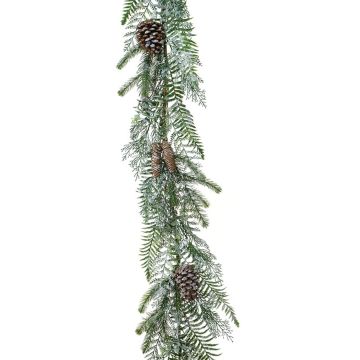 Deko Girlande Eukalyptus Tanne LAYNEAS, beschneit, Zapfen, grün-weiß, 180cm Deko Girlande Eukalyptus Tanne LAYNEAS, beschneit, Zapfen, grün-weiß, 180cm