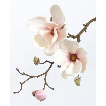 Magnolienzweig künstlich MALBINE, weiß-rosa, 50cm, Ø7-10cm