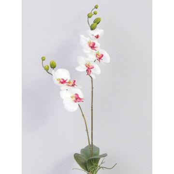 Phalaenopsis Orchidee Kunstblume NAARA, Steckstab, weiß-pink, 75cm