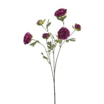 Kunstzweig Ranunkel DAVELLA, dunkelviolett, 80cm