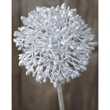Künstlicher Allium HELLA, Glitzer, silber, 45cm, Ø8cm