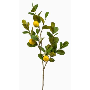 Zitronenzweig künstlich DUNKAN mit Früchten, Blüten, gelb, 95cm