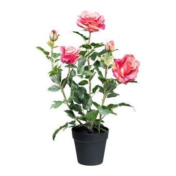 Künstliche Blume Rose FURHYN im Dekotopf, pink, 60cm