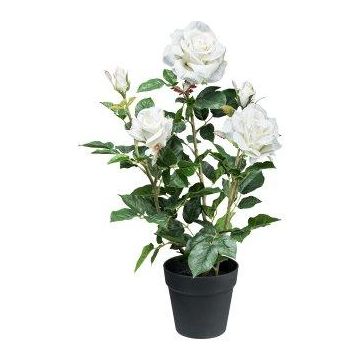 Künstliche Blume Rose FURHYN im Dekotopf, weiß, 60cm