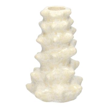 Kerzenleuchter BROOKLYNN aus Keramik, weiß, 13cm, Ø8,5cm Kerzenleuchter BROOKLYNN aus Keramik, weiß, 13cm, Ø8,5cm