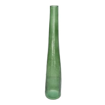 Unförmige Flaschenvase ADDILYNNE aus Glas, mit Rillen, waldgrün, 50cm, Ø9,3cm Unförmige Flaschenvase ADDILYNNE aus Glas, mit Rillen, waldgrün, 50cm, Ø9,3cm