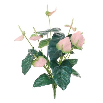 Kunstblume Flamingoblume NORWYTH auf Steckstab, rosa-grün, 55cm