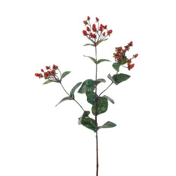 Kunstzweig Johanniskraut GONIALA mit Früchten, rot, 60cm